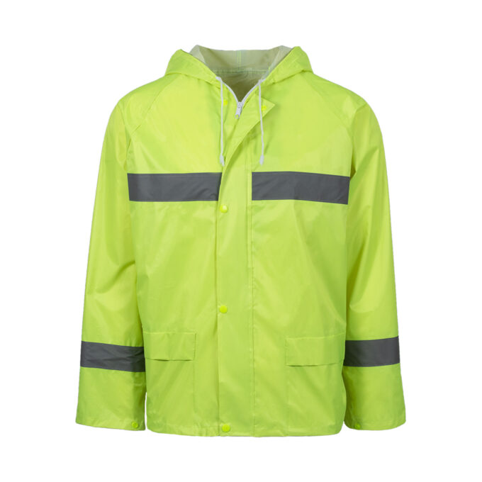 Reflective Rubberised Rainsuit lime