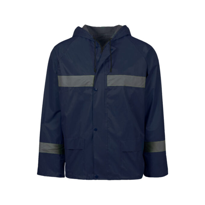 Reflective Rainsuit Rubberised Navy Blue - Image 3