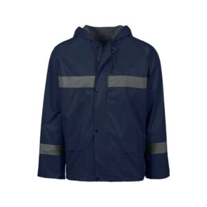 Reflective Rainsuit Rubberised Navy Blue