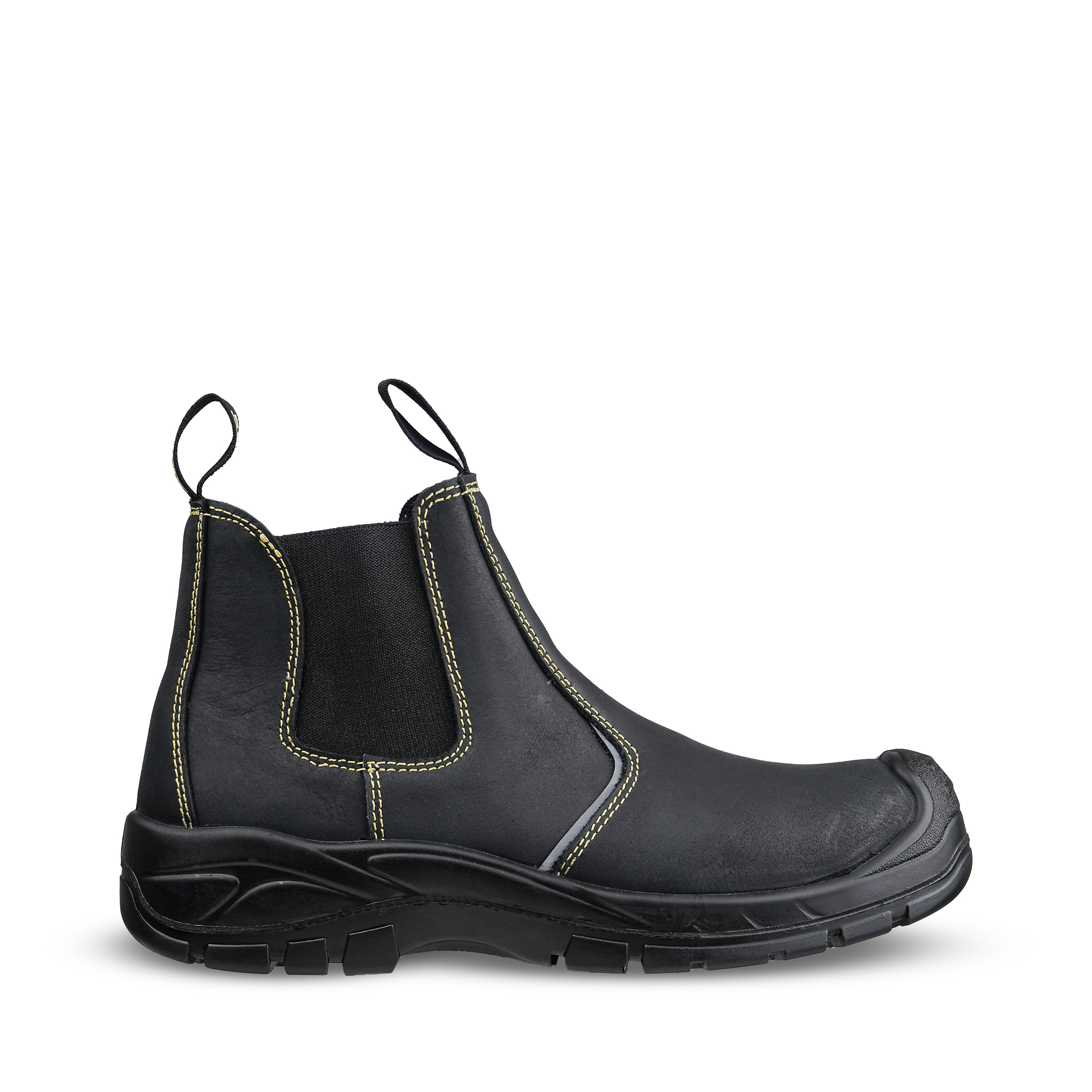 REBEL Anvil Chelsea Boot Black Star Safety
